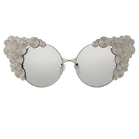 Khaleda And Fahad Women Sunglasses Cat Eyes Silver Titanium With Platinum Lenses Category 3 KR2C2SUN - WatchPilot