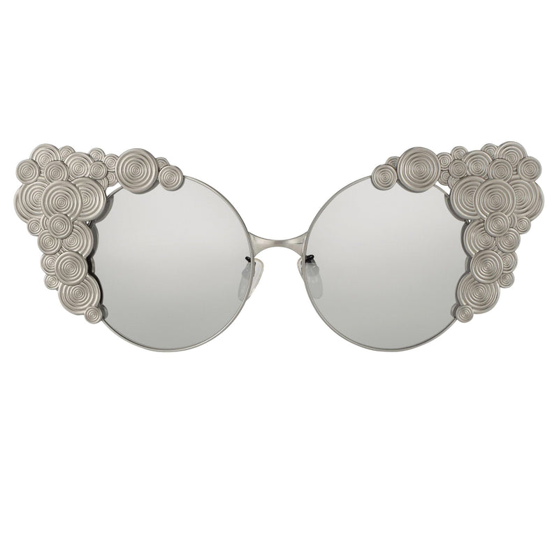 Khaleda And Fahad Women Sunglasses Cat Eyes Silver Titanium With Platinum Lenses Category 3 KR2C2SUN - WatchPilot