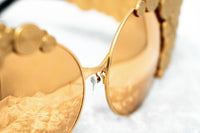 Khaleda And Fahad Women Sunglasses Cat Eyes Yellow Gold Titanium With Gold Lenses Category 3 KR2C1SUN - WatchPilot