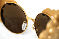 Khaleda And Fahad Women Sunglasses Cat Eyes Yellow Gold Titanium With Gold Lenses Category 3 KR2C1SUN - WatchPilot