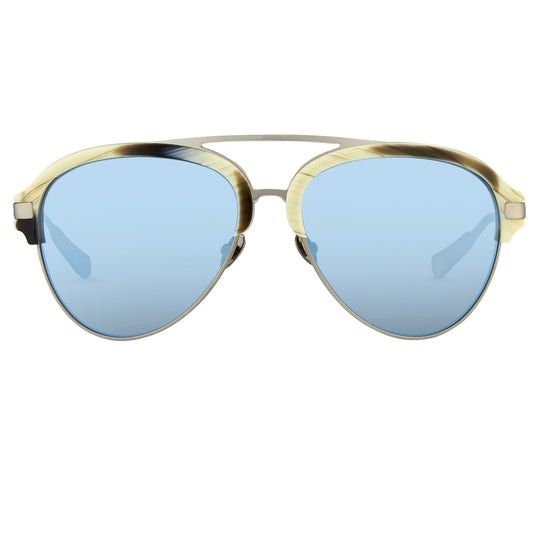 Kris Van Assche Men's Sunglasses Silver and Blue KVA74C4SUN