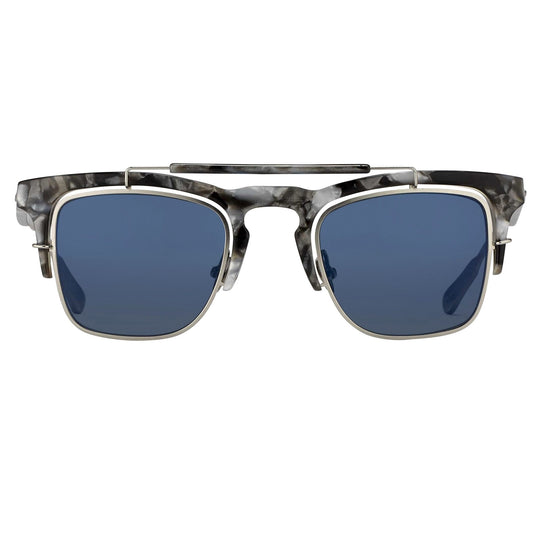 Kris Van Assche Sunglasses D-Frame Black Tortoise and Blue Lenses
