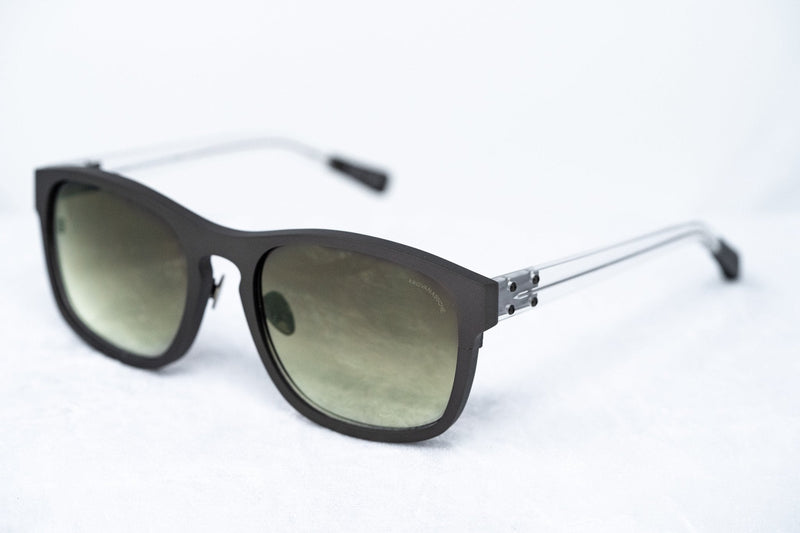 Kris Van Assche Sunglasses Titanium Unixes D-Frame Matte Dark Brown and Green Graduated Lenses - KVA3C3SUN - WatchPilot