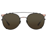 Kris Van Assche Sunglasses Unisex Oval Brushed Bronze Black Clip-On and Grey Lenses Category 3 - KVA69C1SUN - WatchPilot