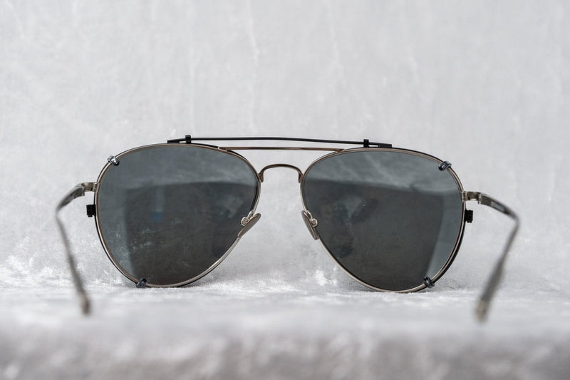 Kris Van Assche Sunglasses Unisex Titanium Brushed Silver Black Clip-On with Grey Lenses Category 3 - KVA89C5SUN - WatchPilot