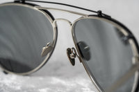 Kris Van Assche Sunglasses Unisex Titanium Brushed Silver Black Clip-On with Grey Lenses Category 3 - KVA89C5SUN - WatchPilot