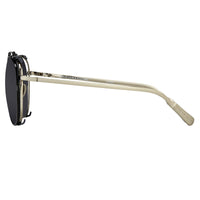 Kris Van Assche Sunglasses Unisex Titanium Brushed Silver Black Clip-On with Grey Lenses Category 3 - KVA89C5SUN - WatchPilot