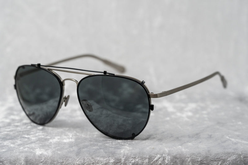 Kris Van Assche Sunglasses Unisex Titanium Brushed Silver Black Clip-On with Grey Lenses Category 3 - KVA89C5SUN - WatchPilot