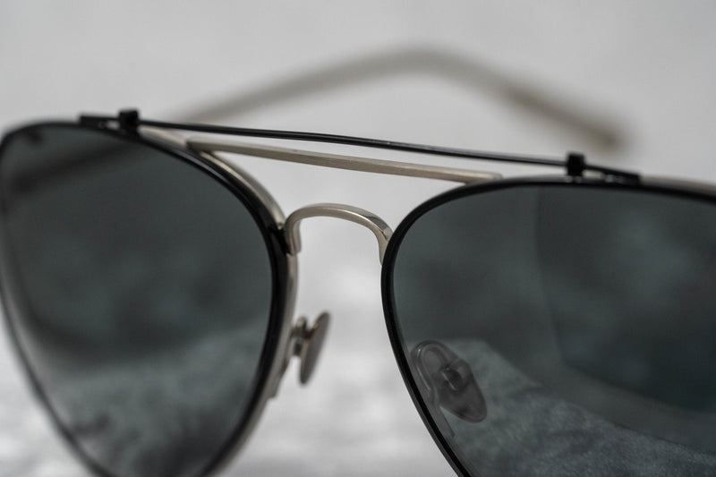 Kris Van Assche Sunglasses Unisex Titanium Brushed Silver Black Clip-On with Grey Lenses Category 3 - KVA89C5SUN - WatchPilot