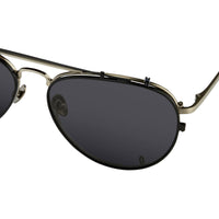 Kris Van Assche Sunglasses Unisex Titanium Brushed Silver Black Clip-On with Grey Lenses Category 3 - KVA89C5SUN - WatchPilot