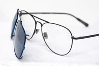 Kris Van Assche Sunglasses Unisex Titanium Matte Grey Blue Clip-On with Blue Mirror Lenses Category 3 - KVA89C4SUN - WatchPilot