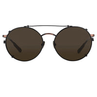 Kris Van Assche Sunglasses Unisex Titanium Oval Bronze Black Clip-On and Grey Lenses - KVA70C1SUN - WatchPilot