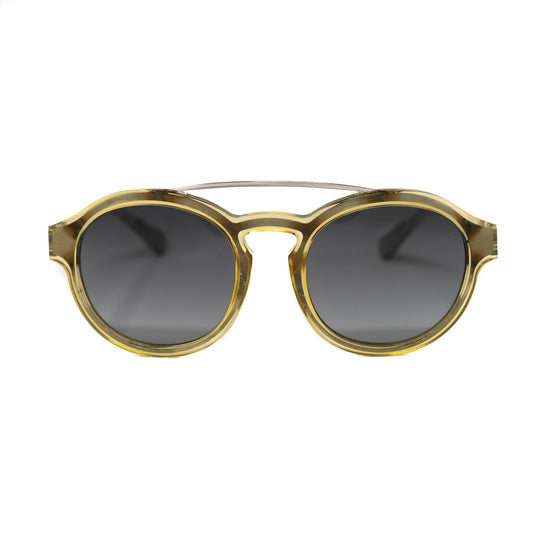 Kris Van Assche Sunglasses Double Bridge Round Yellow and Grey