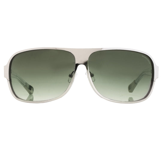 Kris Van Assche Sunglasses Rectangular Silver and Green