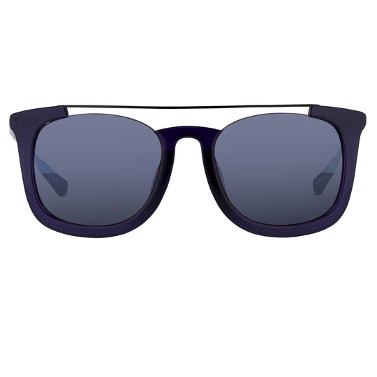 Kris Van Assche Men's Sunglasses D-Frame Navy Shiny Black and Blue KVA85C4SUN