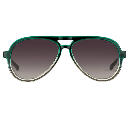 Kris Van Assche Men's Sunglasses Green and Grey Graduated KVA78C3SUN