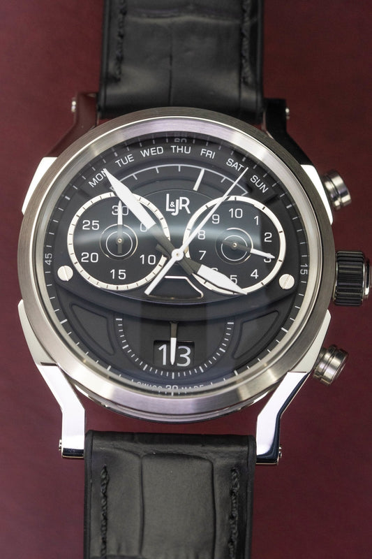 L&Jr Chronograph Day and Date Black - WatchPilot