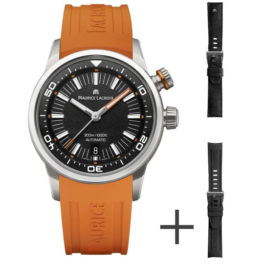 Maurice Lacroix  Pontos S Diver Men's Black Brown Watch PT6248-SS00L-330-J