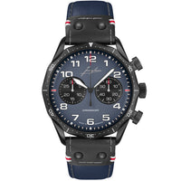 Mechanical Watch - Junghans Meister Pilot Chronoscope Men's Navy Blue Watch 27/3396.00