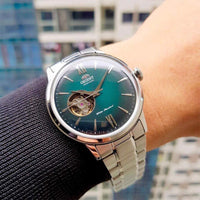 Orient Bambino 2nd Generation Open Heart Men's Green Watch RA-AG0026E30B