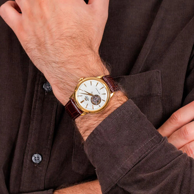 Orient Bambino Open Heart Men's Brown Watch