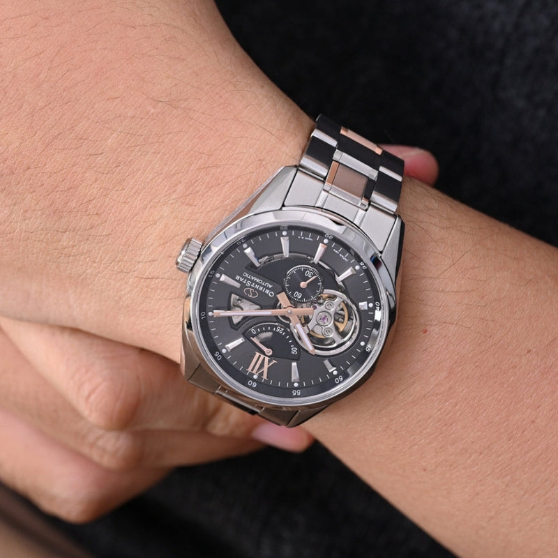 Mechanical Watch - Orient Star Open Heart Men's Silver Watch RE-AV0004N00B