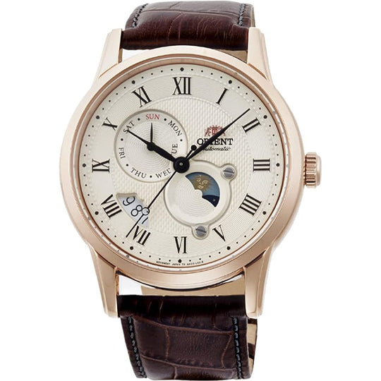 Orient Sun and Moon Men's Rose Gold Watch RA-AK0007S30B