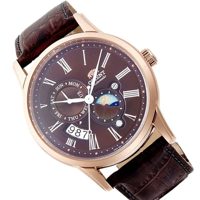 Mechanical Watch - Orient Sun And Moon Men's Brown Watch RA-AK0009T10B