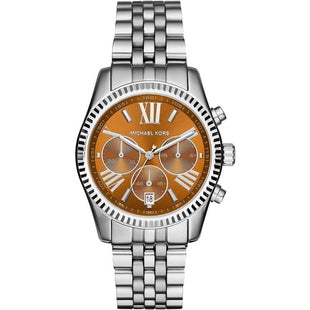 Michael Kors Ladies Watch Lexington Chronograph 38mm Orange Silver