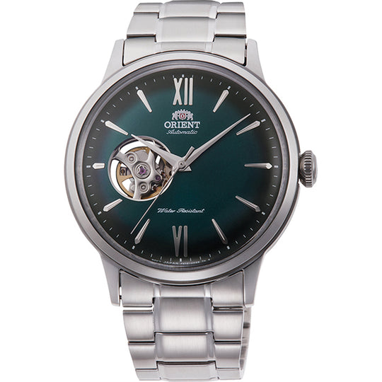 Orient Bambino 2nd Generation Open Heart Men's Green Watch RA-AG0026E30B