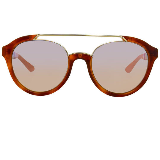 Orlebar Brown Sunglasses Round Amber Tortoise Shell and Orange OB42C3SUN