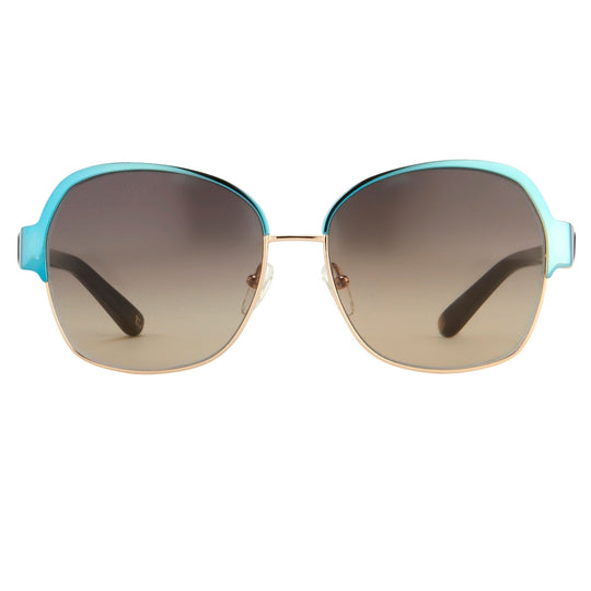 Oscar De La Renta Sunglasses Oversized Aquamarine Enamel and Grey