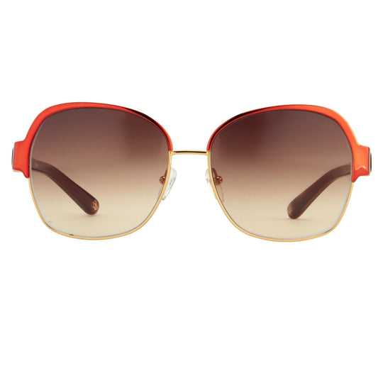 Oscar De La Renta Sunglasses Oversized Russian Gold Red and Grey