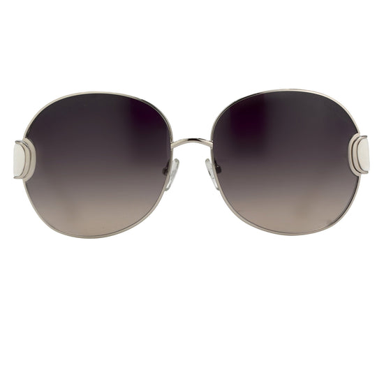 Oscar De La Renta Sunglasses Oversized Silver White and Grey