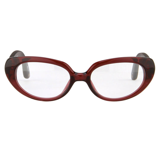 Oscar De La Renta Eyeglasses Oval Sandalwood Ruby and Clear