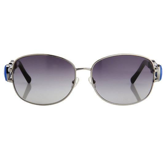 Oscar De La Renta Sunglasses Oval Gun Metal and Grey