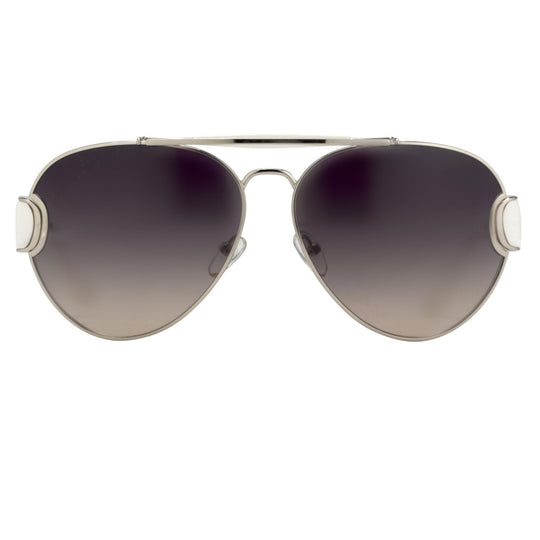 Oscar De La Renta Sunglasses Oversized Silver and Dark Grey