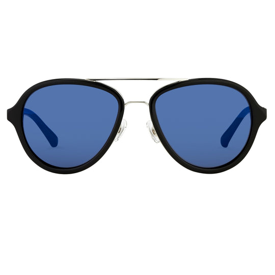 Phillip Lim Sunglasses Black and Blue Mirror