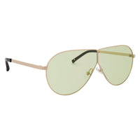 Phillip Lim Sunglasses Women's Shield Shape Light Gold/Black with CAT1 Light Green Lenses PL171C2SUN - WatchPilot