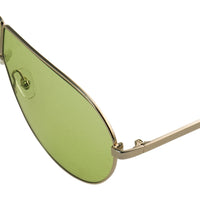 Phillip Lim Sunglasses Women's Shield Shape Light Gold/Black with CAT1 Light Green Lenses PL171C2SUN - WatchPilot