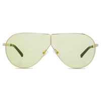 Phillip Lim Sunglasses Women's Shield Shape Light Gold/Black with CAT1 Light Green Lenses PL171C2SUN - WatchPilot