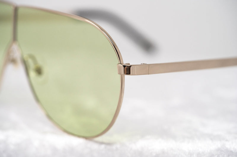 Phillip Lim Sunglasses Women's Shield Shape Light Gold/Black with CAT1 Light Green Lenses PL171C2SUN - WatchPilot