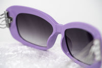 Prabal Gurung Sunglasses Female Rectangle Purple Acetate CAT2 Grey Lenses PG14C4SUN - WatchPilot