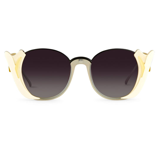 Prabal Gurung Sunglasses Round Ivory and Grey