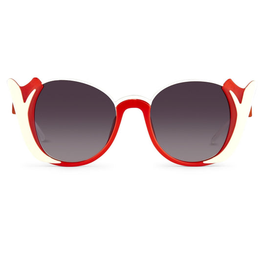 Prabal Gurung Ladies Sunglasses Round Crimson and Grey PG24C4SUN