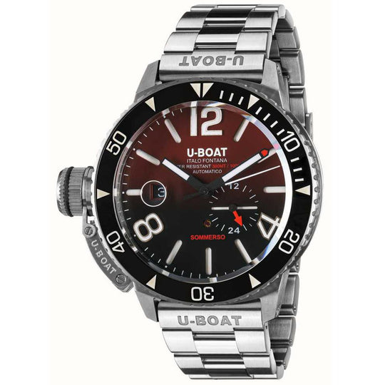 U-Boat Sommerso Ceramic Bordeaux/MT Men's Silver Watch U9521/MT