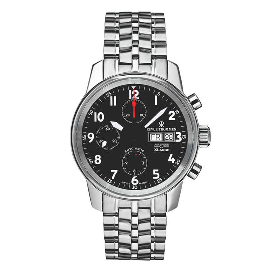 Revue Thommen Airspeed XL Men's Black Chronograph Automatic Watch 16051.6137