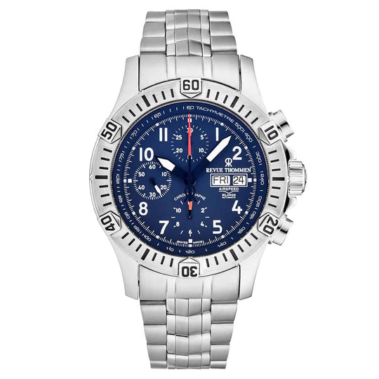 Revue Thommen Airspeed Men's Blue Dial Stainless Steel Chronograph Automatic Watch 16071.6125