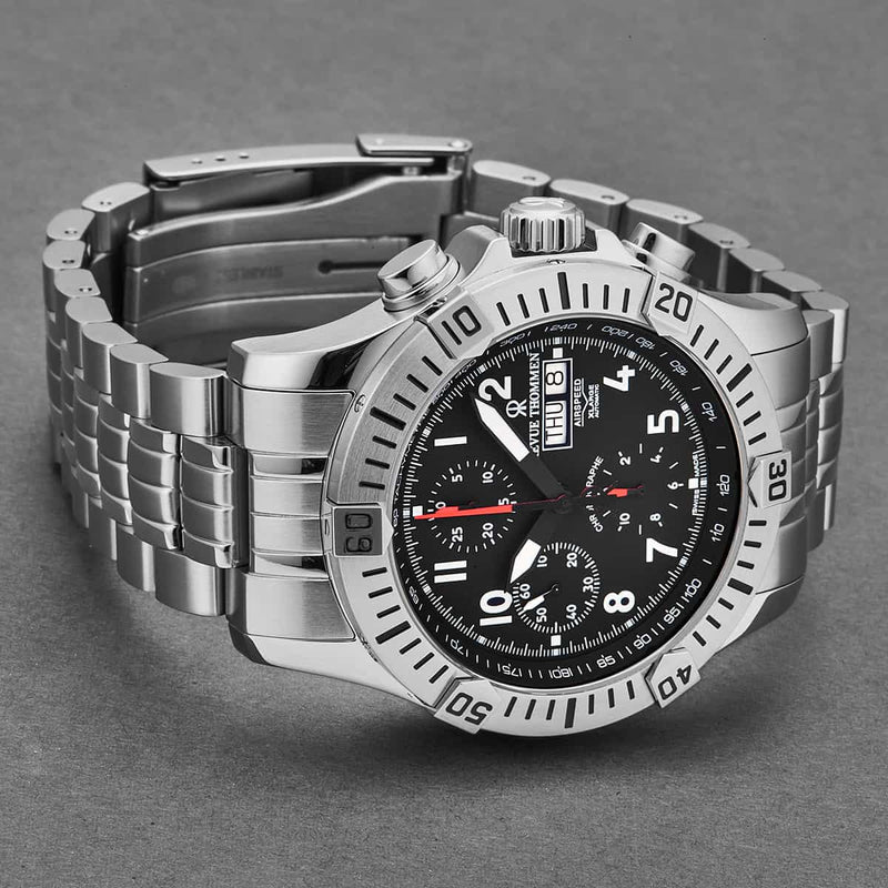 Revue Thommen Airspeed Men's Black Dial Stainless Steel Chronograph Automatic Watch 16071.6134