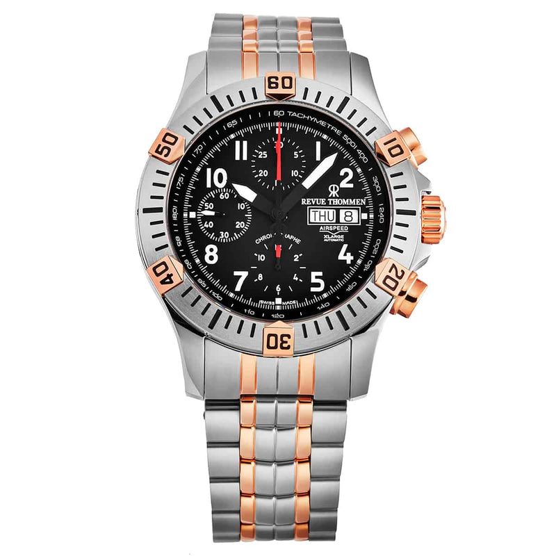 Revue Thommen Airspeed XL Pioneer Men's Black Chronograph Automatic Watch 16071.6154